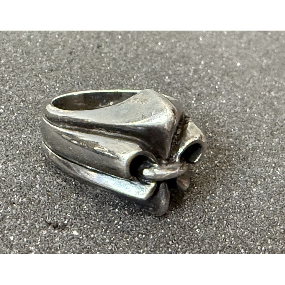 King Baby Fluer De Lis Ring Size ~7" Sterling Silver Biker Heavy Chunky 925 Pure